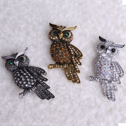 Big Owl Brooches For Wedding Bouquet Hijab Scarf Pin - Smart Pets Nation