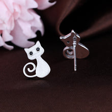 Silver Plated Lovely Cat Stud Earring - Smart Pets Nation