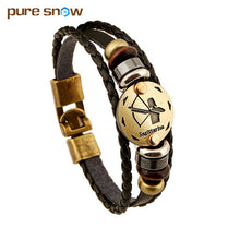 12 Zodiac Signs Handmade Punk Leather Bracelet - Smart Pets Nation