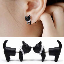 Black Kitty Pearl Stud Earring - Smart Pets Nation