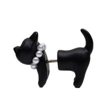 Black Kitty Pearl Stud Earring - Smart Pets Nation