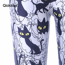 Cute Cartoon Black Cat Leggings - Smart Pets Nation