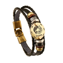 12 Zodiac Signs Handmade Punk Leather Bracelet - Smart Pets Nation