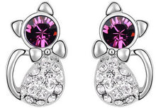 High Quality Rhinestones Crystal Cat Stud Earring - Smart Pets Nation