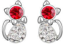 High Quality Rhinestones Crystal Cat Stud Earring - Smart Pets Nation