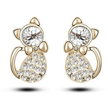 High Quality Rhinestones Crystal Cat Stud Earring - Smart Pets Nation