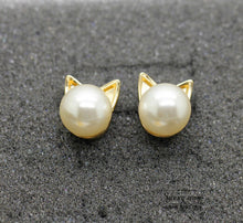 Cute Imitation Pearl Cat Head Studs Earrings - Smart Pets Nation