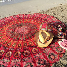 Fire Peacock Mandala 150cm Bedding Round Beach Scarf - Smart Pets Nation