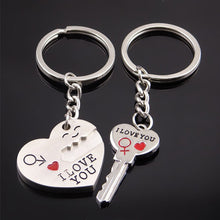 Couple Heart Keychain Zinc Alloy Silver Plated Lovers Keychain - Smart Pets Nation