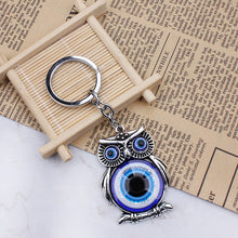 Blue Evil Eye Owl Lucky Charm Protection Keychain - Smart Pets Nation