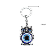 Blue Evil Eye Owl Lucky Charm Protection Keychain - Smart Pets Nation