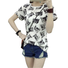 Cat Summer Short Sleeve Cotton T-Shirt Women - Smart Pets Nation